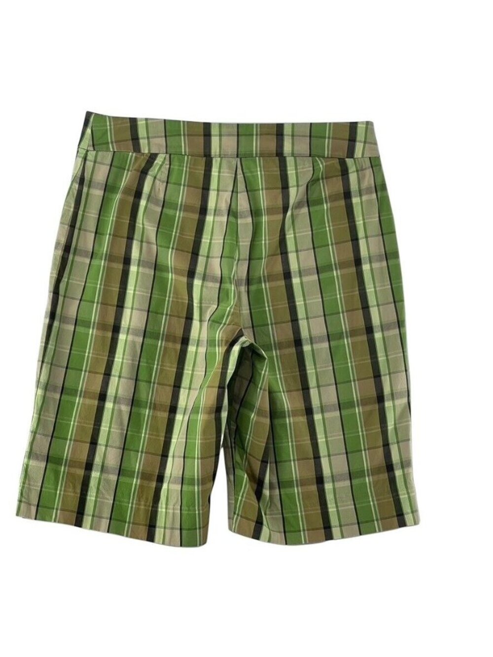 Jones New York Signature Womens Green Plaid Bermuda Shorts Size 10 - Picture 2 of 11